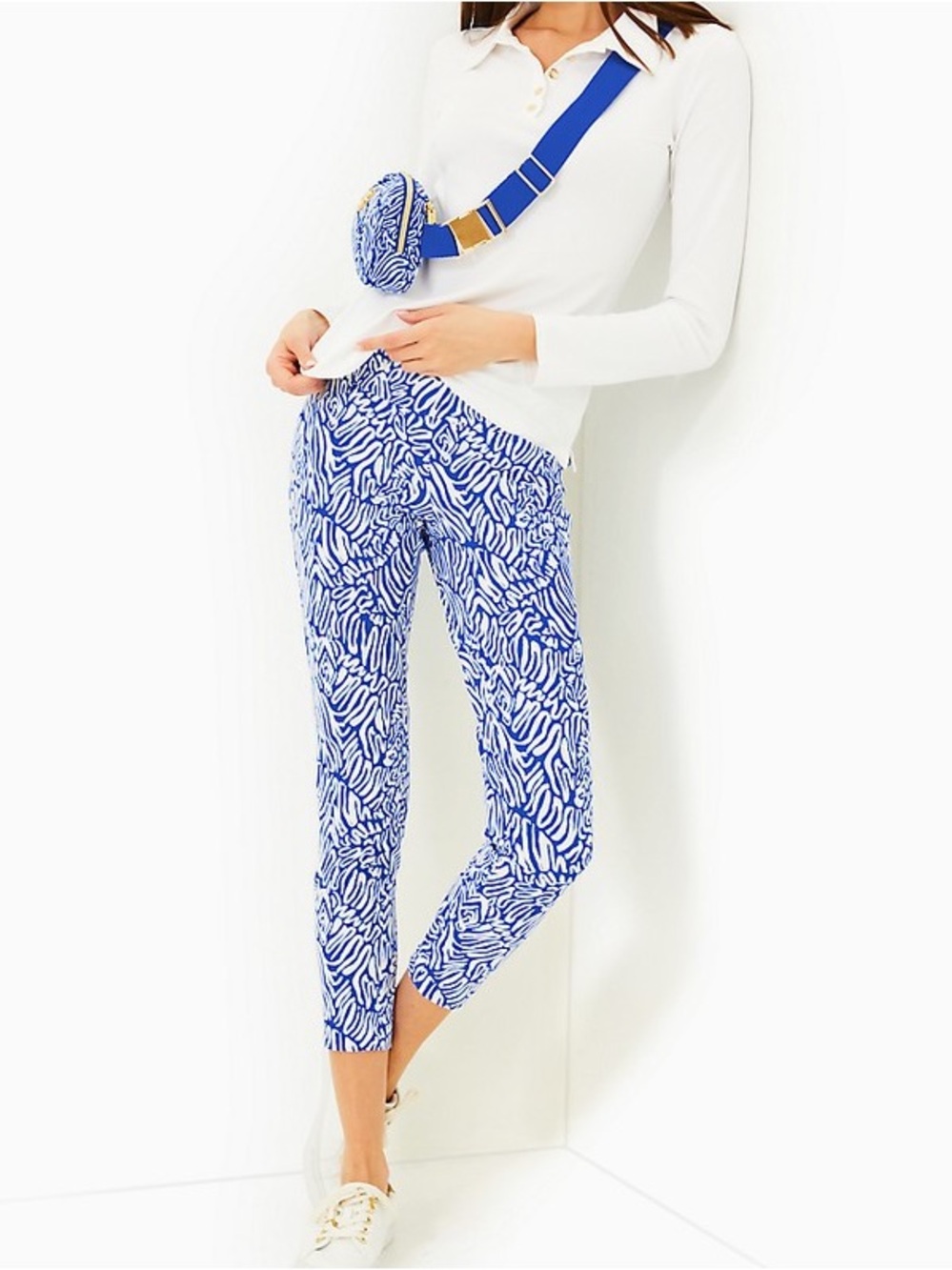 Lilly Pulitzer • Luxletic Corso Pant Upf 50+ Martinique Blue Zee Bebe Golf 14
